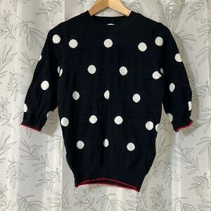 Style Me Petites-Charming Polka Dot Sweater NWOT